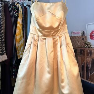 Max & Cleo Strapless Dress – Yellow, Size 2